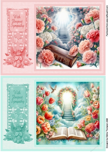Pair of  A5 sympathy quick card fronts.