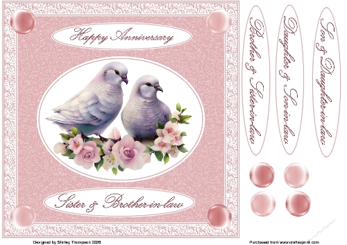 8 x 8 Anniversary quick card front.