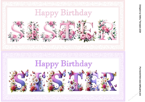Pair of large DL floral alpha card toppers.