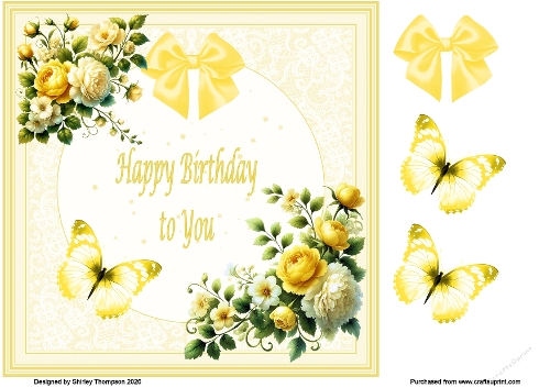 8 x 8 floral step by step card front.