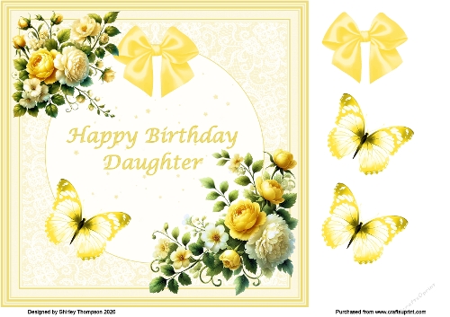8 x 8 floral step by step card front (Daughter).