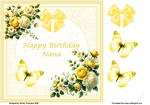 8 x 8 floral step by step card front (Nana).
