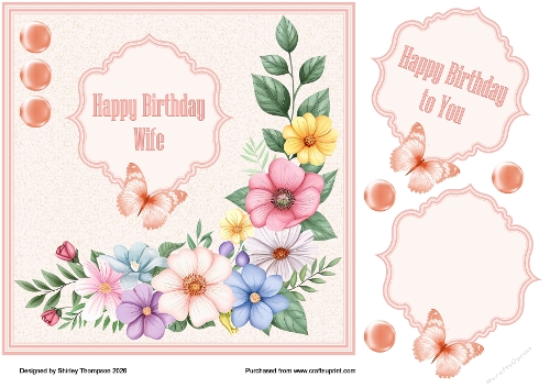 7.5 in spring flowers quick card front (Wife).
