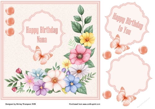 7.5 in spring flowers quick card front (Nana).