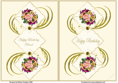 Pair of floral A5 quick card fronts 