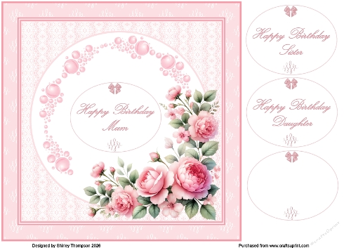 8 x 8 flowers and lace quick card front.