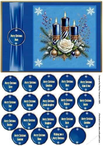 A5 Christmas candles quick card front.