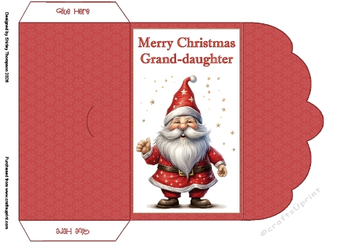 Red gnome money wallet (Grand-daughter).