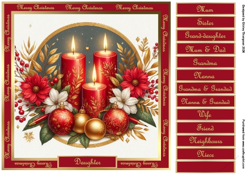 8 x 8 candles & florals quick card front.