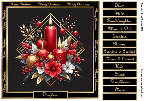 8 x 8 candles & florals quick card front.