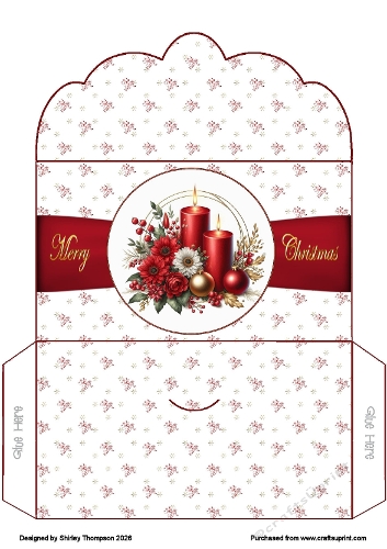 Candles & florals scalloped edged money wallet.
