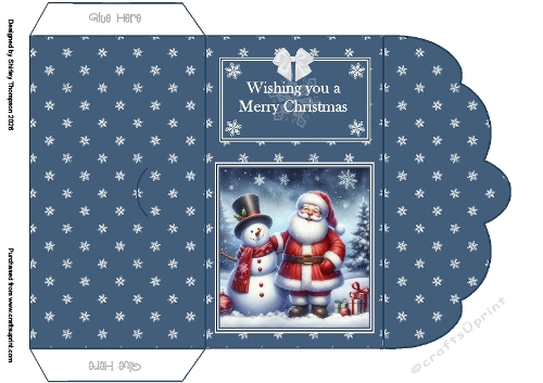 Santa & snowman scalloped edged money wallet.
