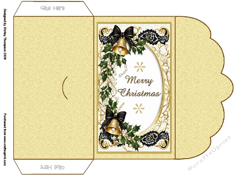 Gold bells scalloped edged money wallet