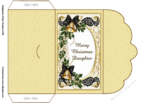 Gold bells scalloped edged money wallet (Daughter).