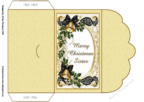 Gold bells scalloped edged money wallet (Sister).
