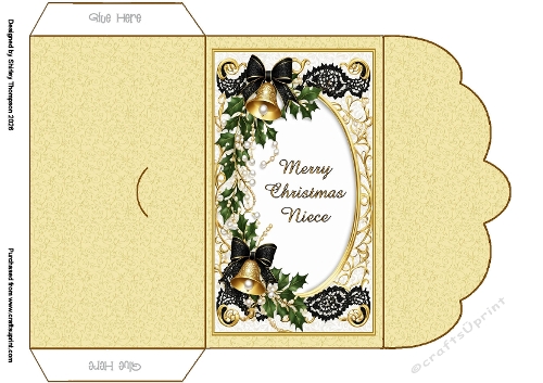 Gold bells scalloped edged money wallet (Niece).