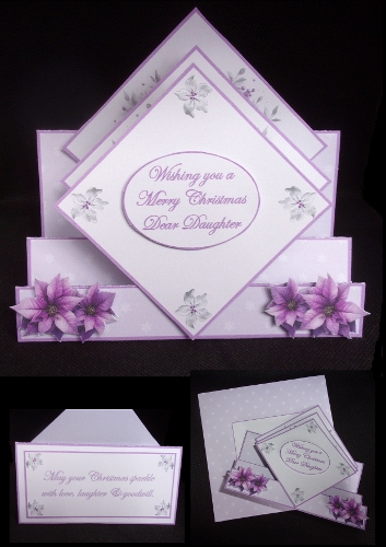 Purple candles diamond stepper card with matching envelope.