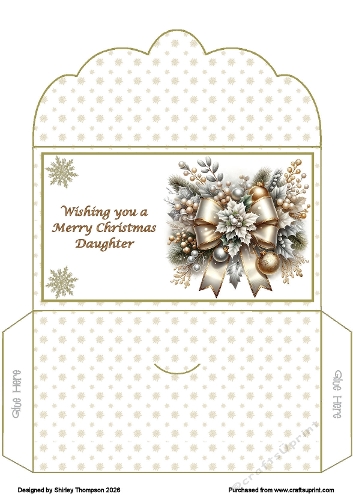 Large bow & baubles money wallet (Daughter).