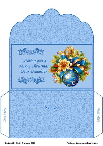 Blue bauble money wallet (Daughter).