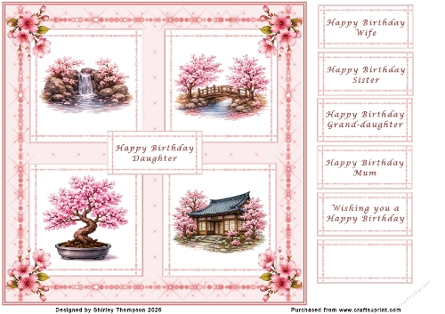 8 x 8 oriental style quick card front.