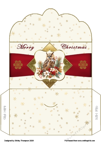 Owl scalloped edged money wallet.
