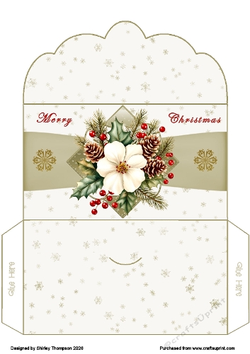 Floral scalloped edged money wallet.