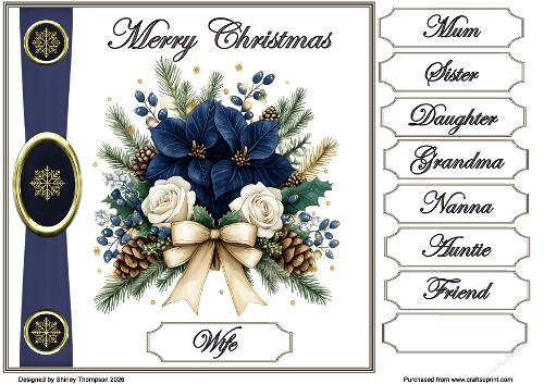 8 x 8 Christmas bouquet quick card front.