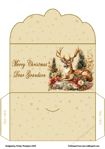 Stag scalloped edged money wallet (Grandson).