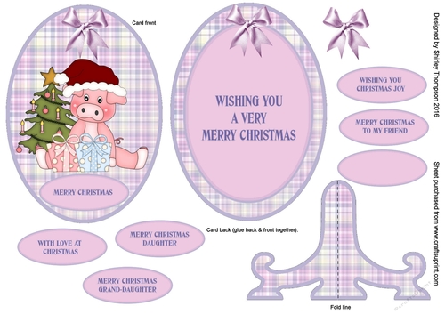 Piggy Christmas check card