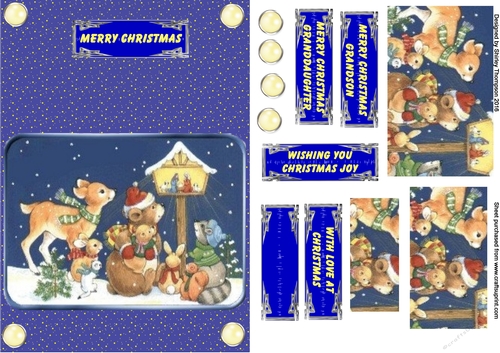 Animal Christmas A5 card front.