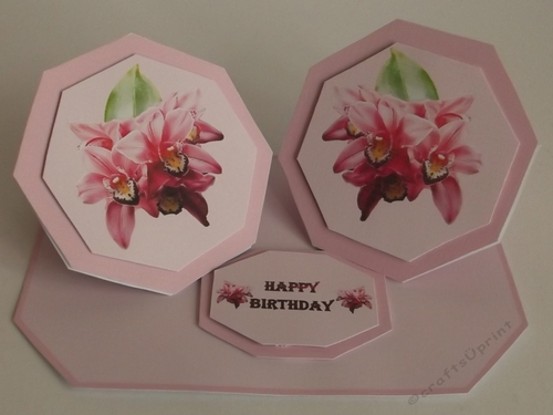 Pink orchid easel card