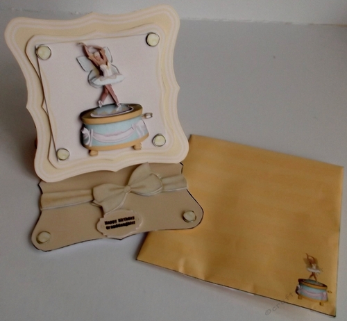 Ballerina jewel box bracket shaped easel card with matching envelope