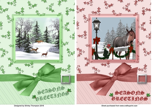 Two A5 Christmas card fronts