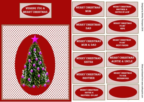 A5 Christmas tree card front