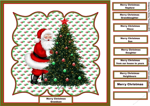 Santa 8 x 8 In square card front