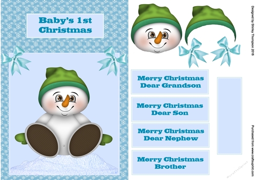 Babys 1st Christmas Snowbaby Card Front