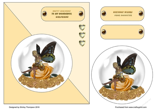 Girlfriend fairy globe card front