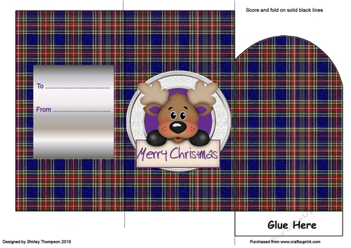 Red and blue tartan reindeer money wallet