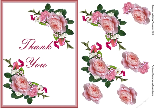 Floral A5 Thank you card
