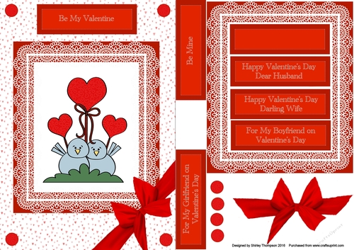 Love Birds Valentines Day card front.