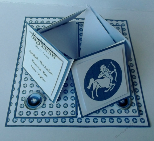 Zodiac quad easel card (Sagittarius)