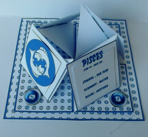 Zodiac quad easel card (Pisces)