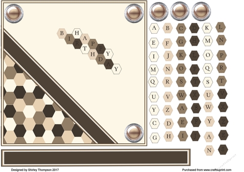 7 x 7 hexagon card front