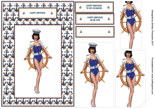 Nautical lady card front.