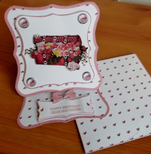 Floral bracket easel card and envelope.