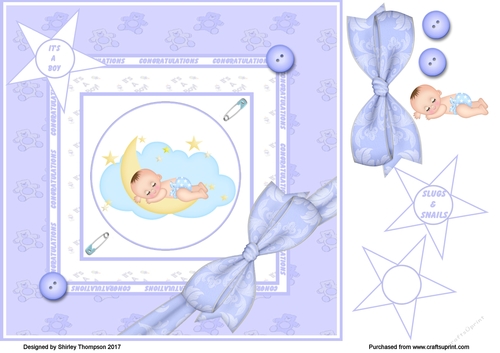 Its a boy 8 x 8 card front.