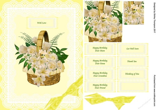 Rose basket birthday card.