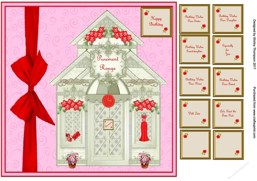 8 x 8 Boutique card front.