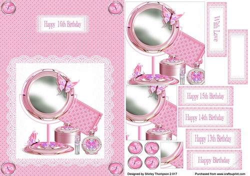Girlie things card front for teenager.