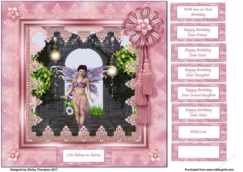 Dawn fairy 8 x 8 card front.